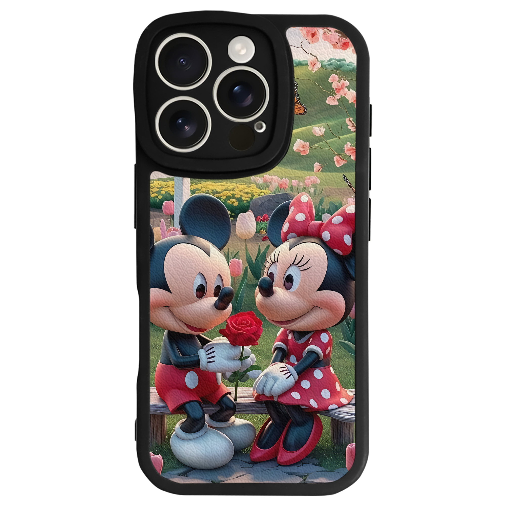 （画像用） ミッキーマウス Mickey Mouse 【iPhone 16シリーズ対応】シリコンスマホケース（レザー調） 材質：シリコン